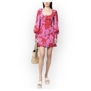 FARM RIO Living Nature Burgundy Mini Dress $230 MSRP Size S